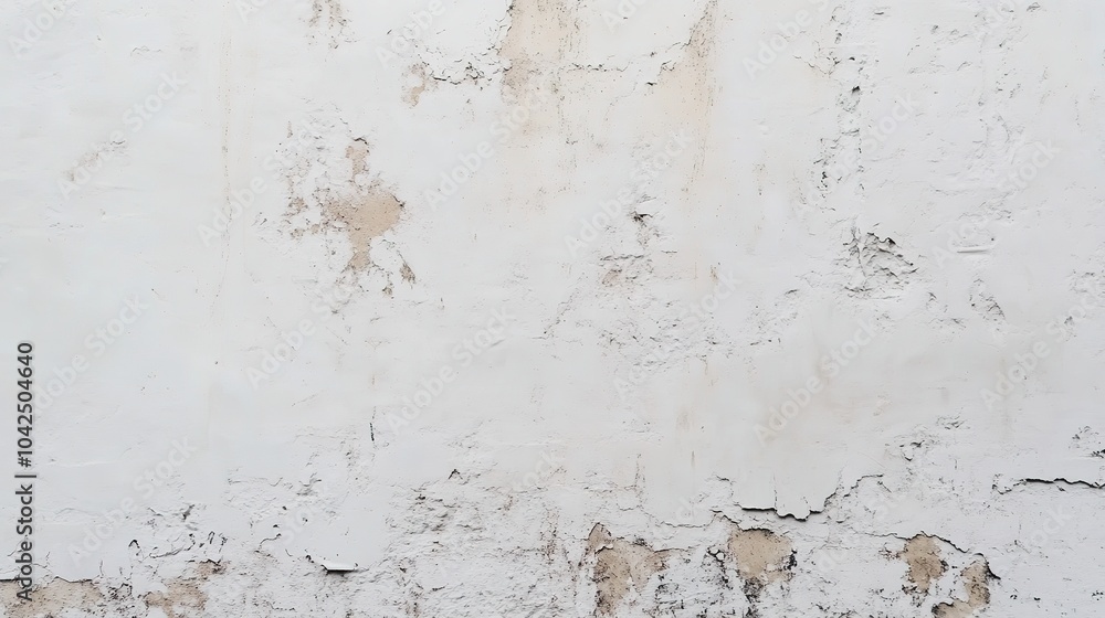 Fototapeta premium Weathered White Wall with Texture and Cracks