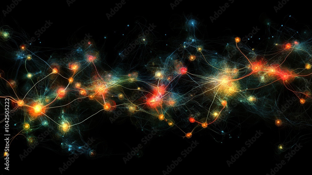 Fototapeta premium Abstract neural network connection with vibrant colors.