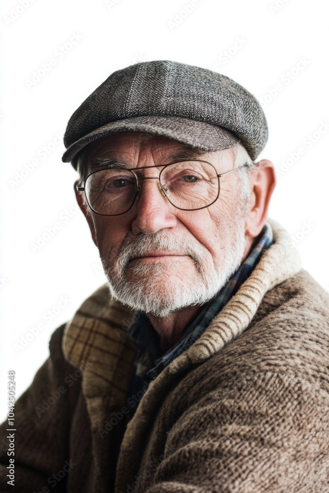 a farmer looking at the camera, white background a farmer looking at the camera, white background