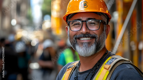 Smiling construction worker...