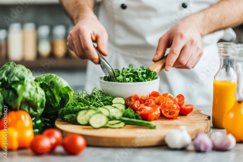 A person preparing fresh vegetables for a healthy meal.