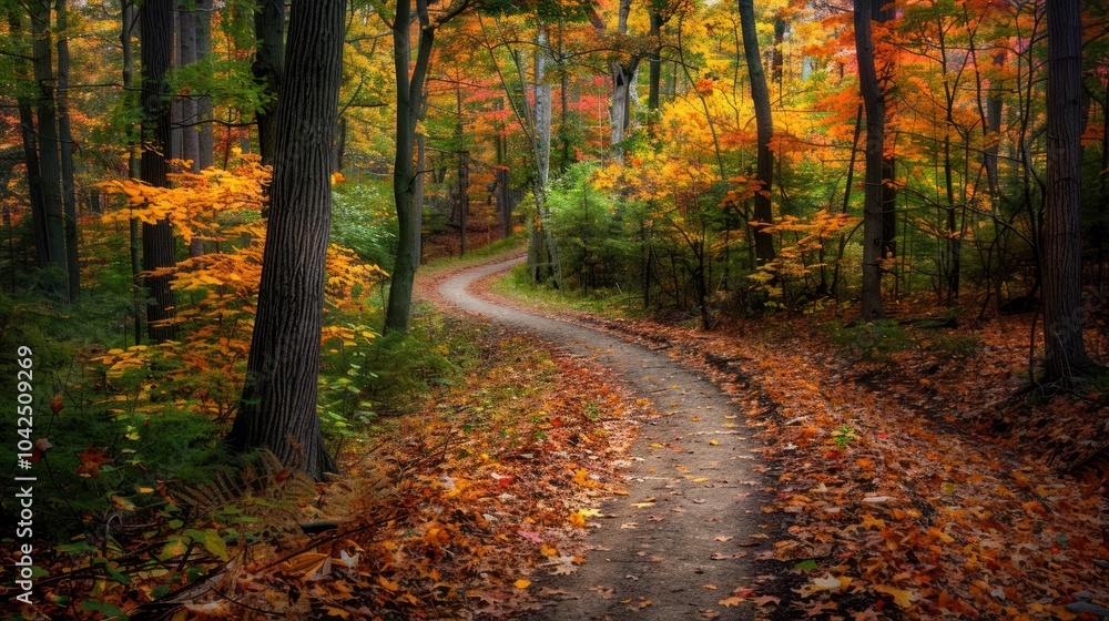 Autumnal Path Through a Forest Autumnal Path Through a Forest