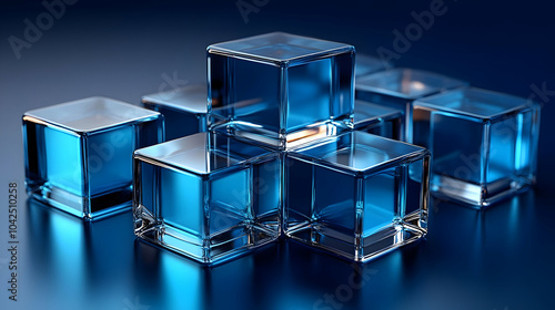 A collection of blue transp...