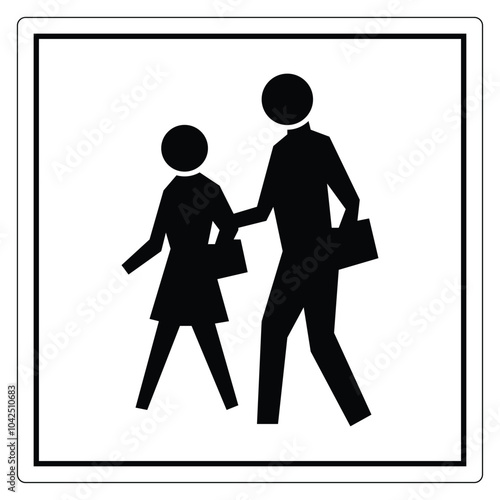 Icon of Man and Woman Walking Together with Bags