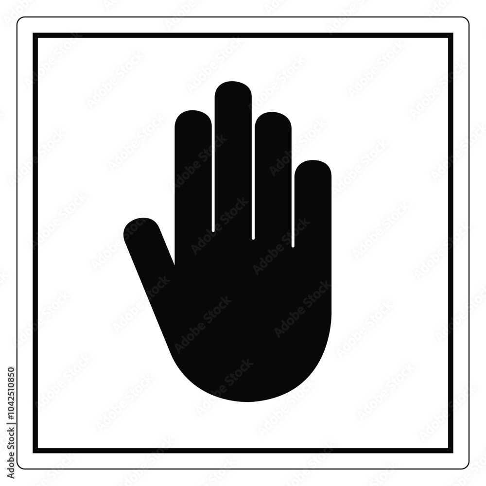 Stop Gesture Icon for Safety Awareness Stop Gesture Icon for Safety Awareness