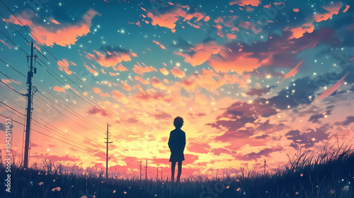 Lo-Fi music picture The background that goes well with the lo-fi music genre Generative AI	