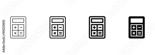 Calculator icon set vector
