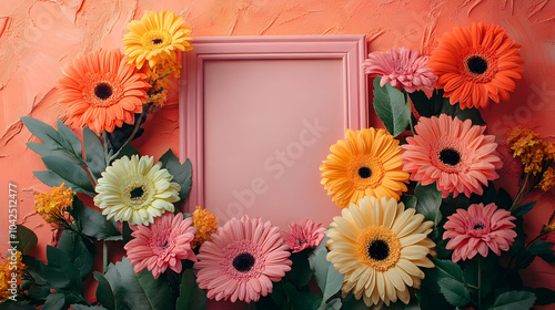 A floral arrangement with a...