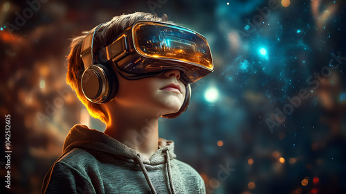 A child wearing futuristic ...