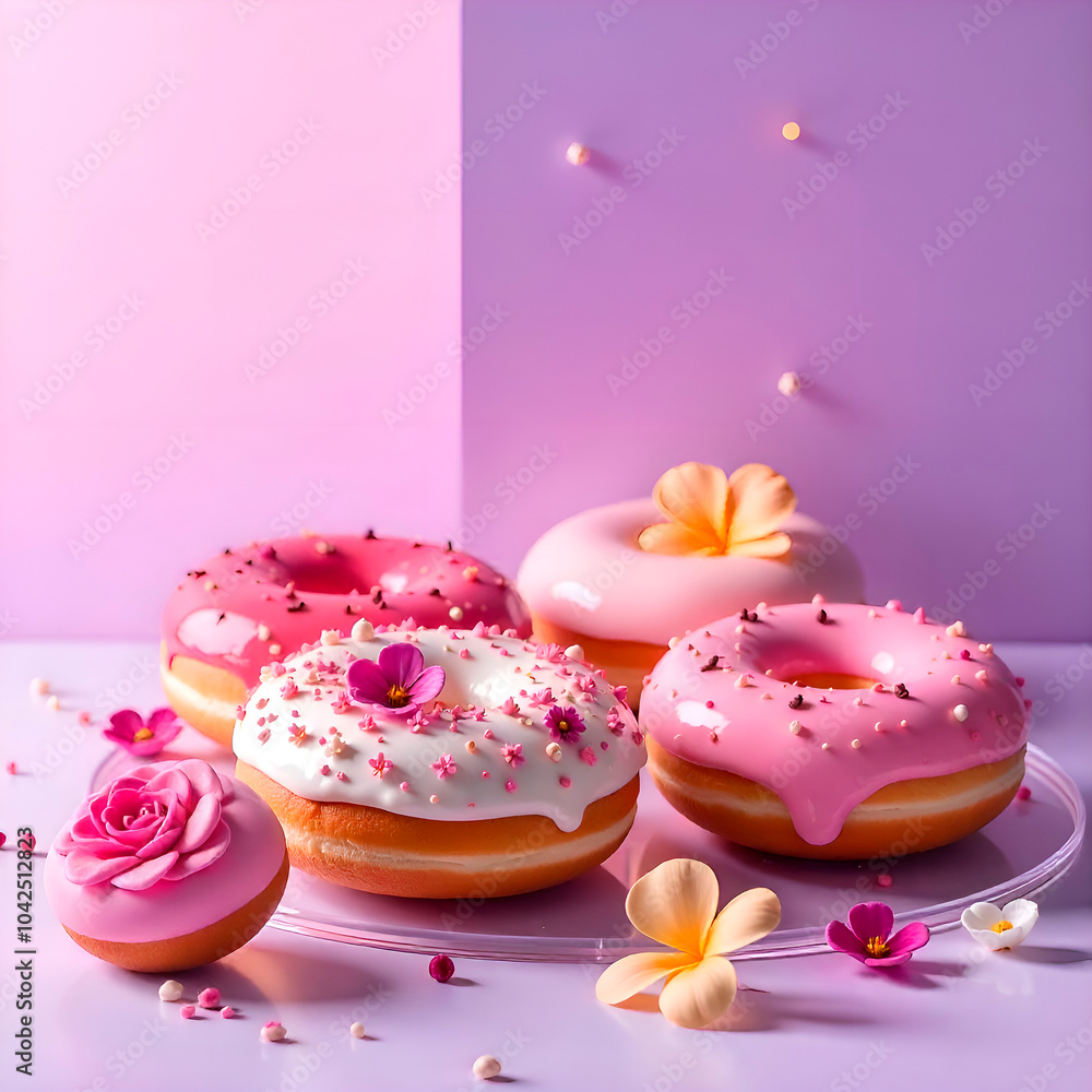pink donut with sprinkles pink donut with sprinkles