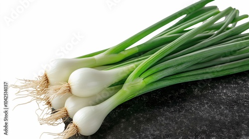 Spring onions on a transparent background photo