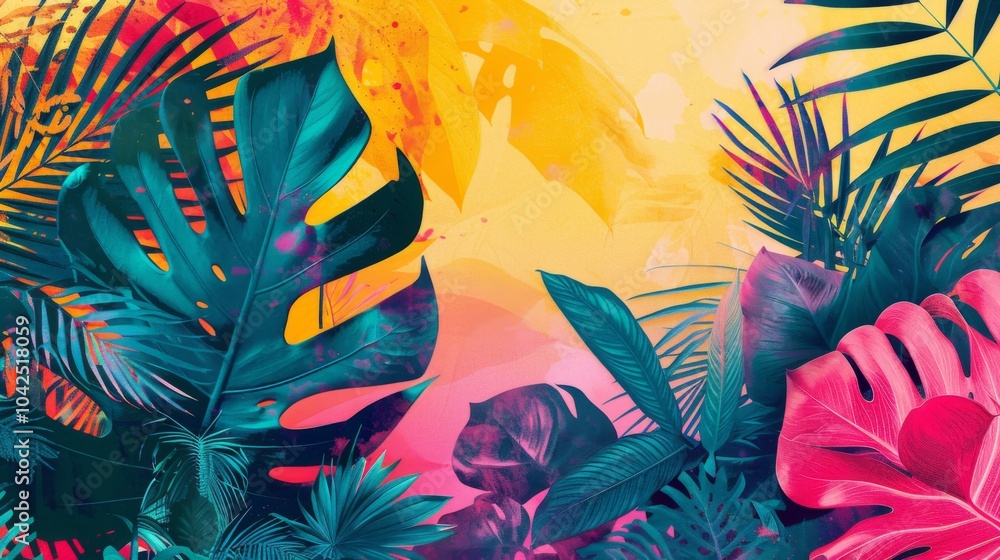 Vibrant Tropical Twist on a Clean Background Vibrant Tropical Twist on a Clean Background