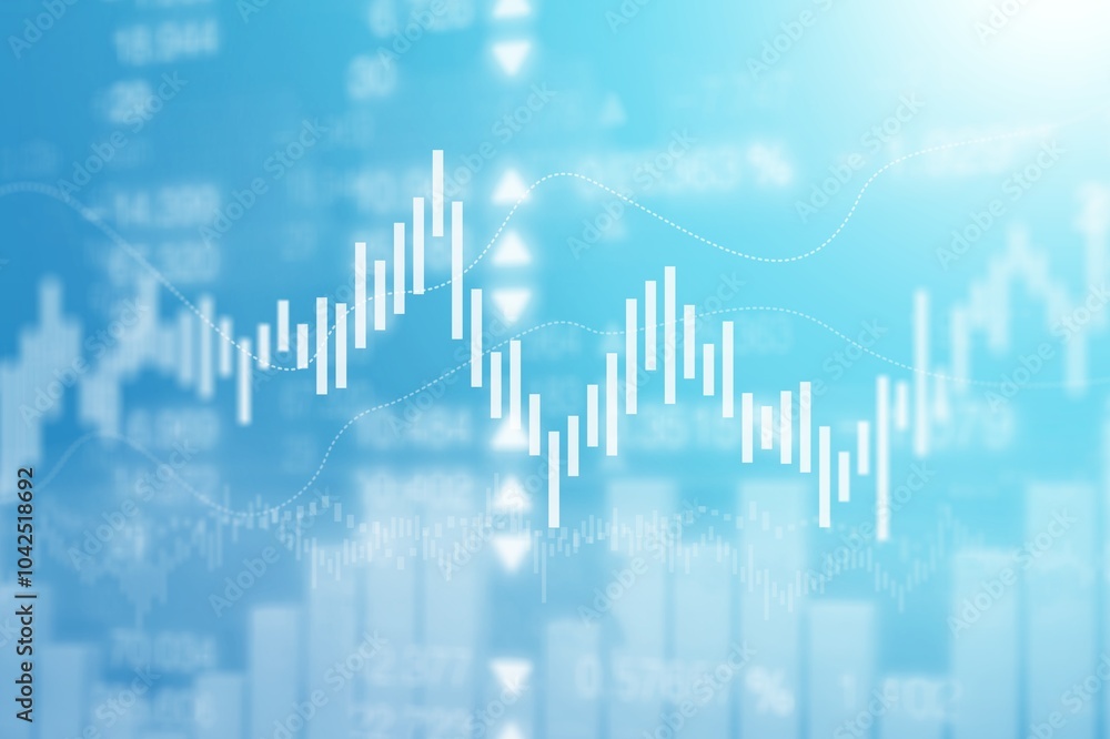 abstract Financial chart with growing stock graph at color background abstract Financial chart with growing stock graph at color background