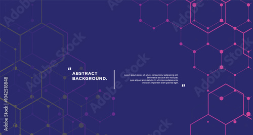 hexagon pattern. Texture bee comb grid. Flat vector illustration isolated on dark background.	