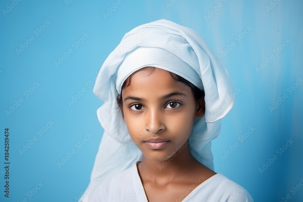 Portrait of a beautiful young african american woman with towel on her head Portrait of a beautiful young african american woman with towel on her head