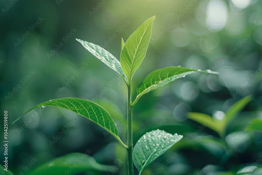 A close up of a plant with water droplets on it A close up of a plant with water droplets on it