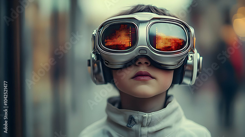 A child wearing futuristic ...