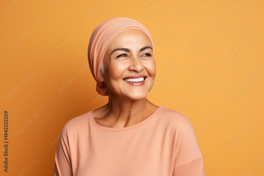 happy african american woman in headscarf over yellow background happy african american woman in headscarf over yellow background