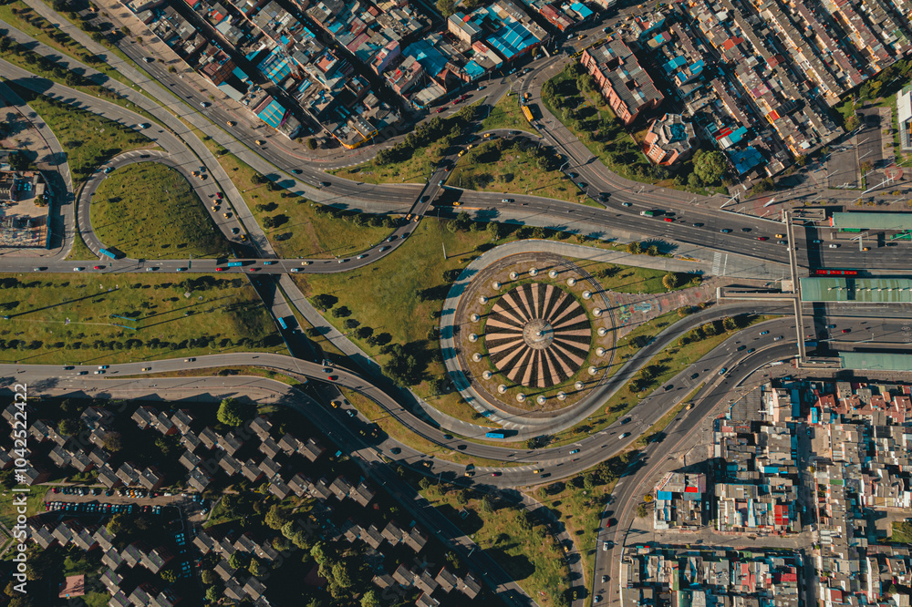 Barrio banderas de la ciudad de Bogotá, capital de Colombia