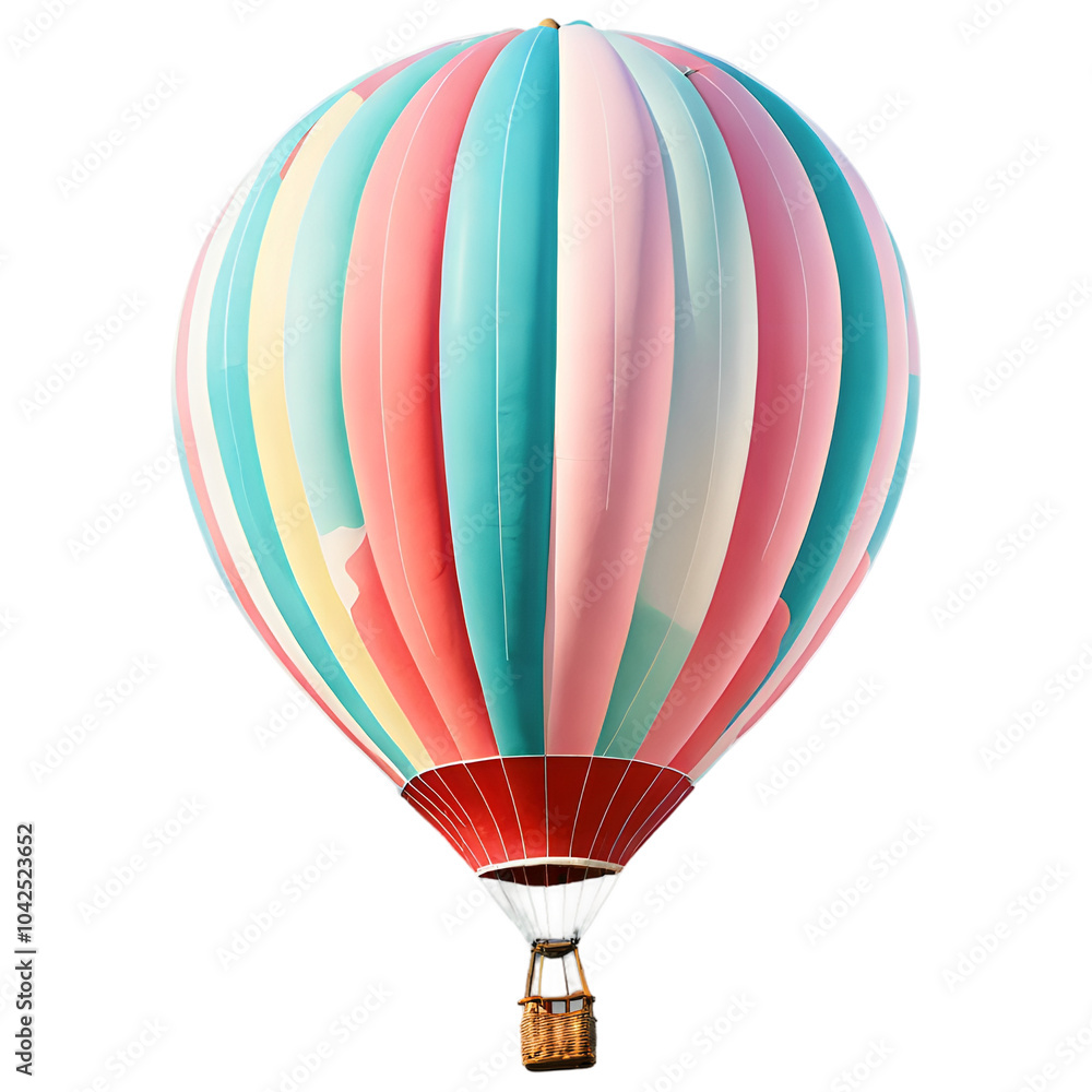 Fototapeta premium Colorful hot air balloon soaring against a dark background capturing the essence of adventure and freedom in the sky