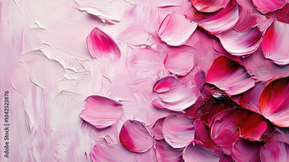 Macro oil painting of pink flower petals with a beautiful abstract backdrop showcasing the delicate nature of floral elements against an artistic background Macro oil painting of pink flower petals with a beautiful abstract backdrop showcasing the delicate nature of floral elements against an artistic background