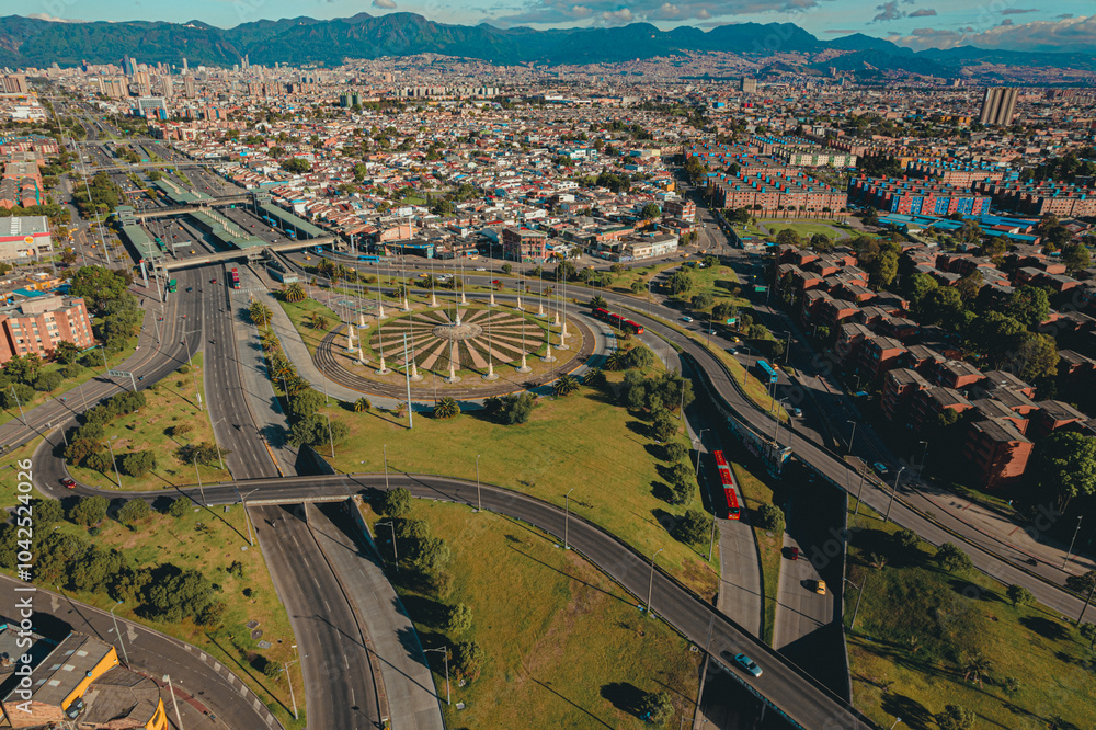 Barrio banderas de la ciudad de Bogotá, capital de Colombia