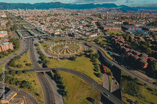 Obraz na płótnie Barrio banderas de la ciudad de Bogotá, capital de Colombia w salonie