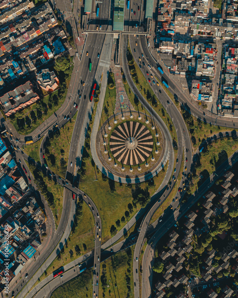 Barrio banderas de la ciudad de Bogotá, capital de Colombia