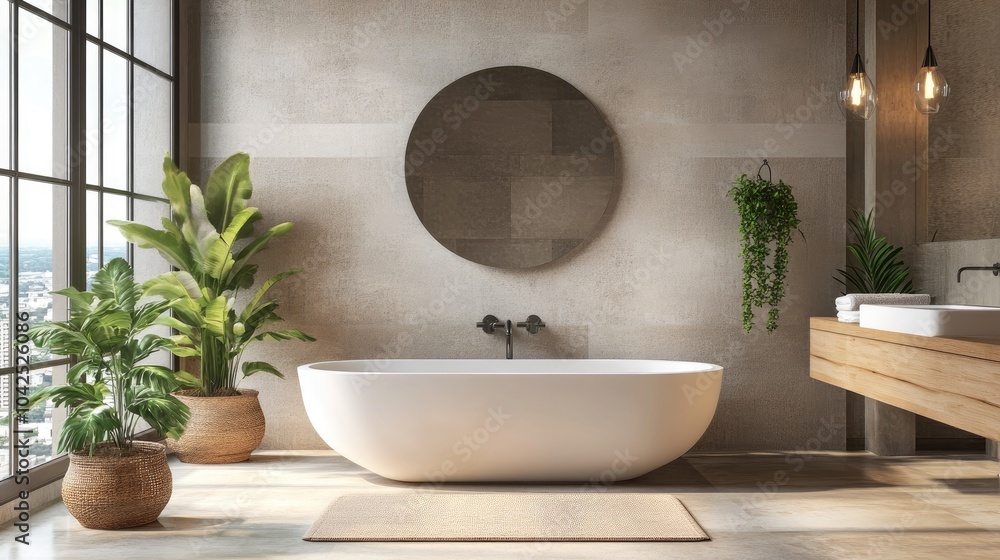 3D rendering of a contemporary bathroom interior design scene 3D rendering of a contemporary bathroom interior design scene