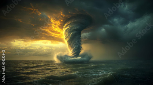 A dramatic tornado forming ...