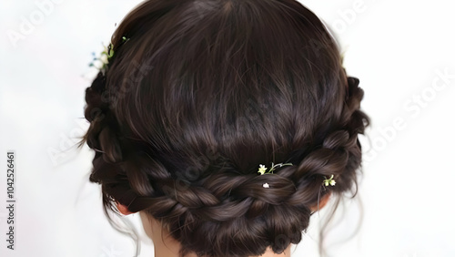 Elegant Braided Hairstyle with Floral Accents