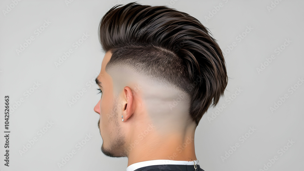 Obraz premium Stylish Men's Haircut Side Profile View