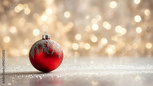 A festive red Christmas orn...