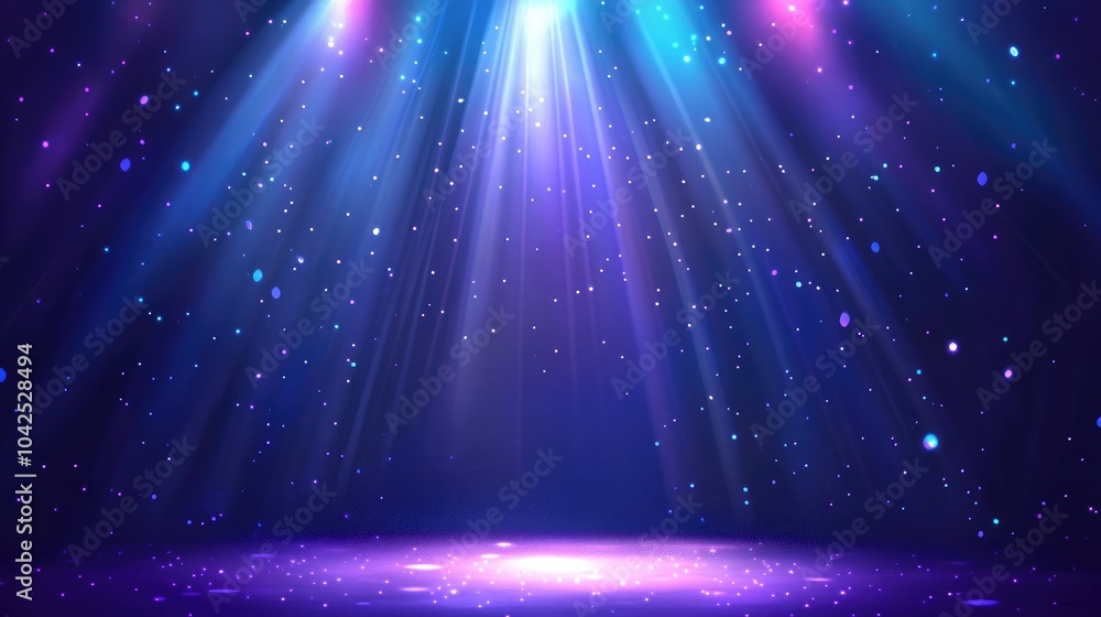 Fototapeta premium 2D cartoon illustration featuring a glowing light effect on a transparent backdrop
