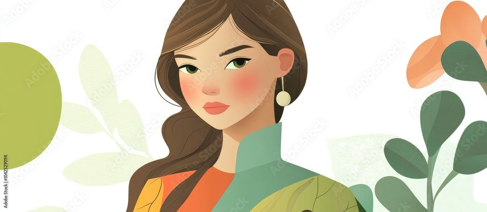 Pretty Woman On A White Background Isolated Pretty Woman On A White Background Isolated