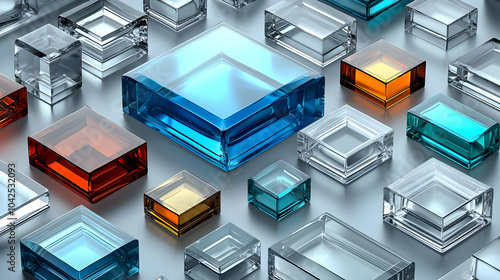 A collection of glass cubes...