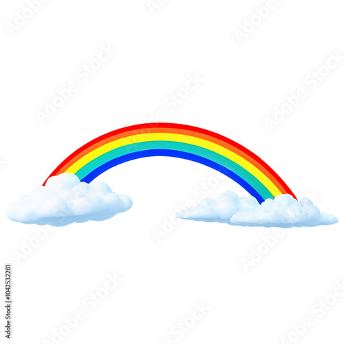 Stunning rainbow over soft clouds on a dark background a colorful nature's delight captivating the eye