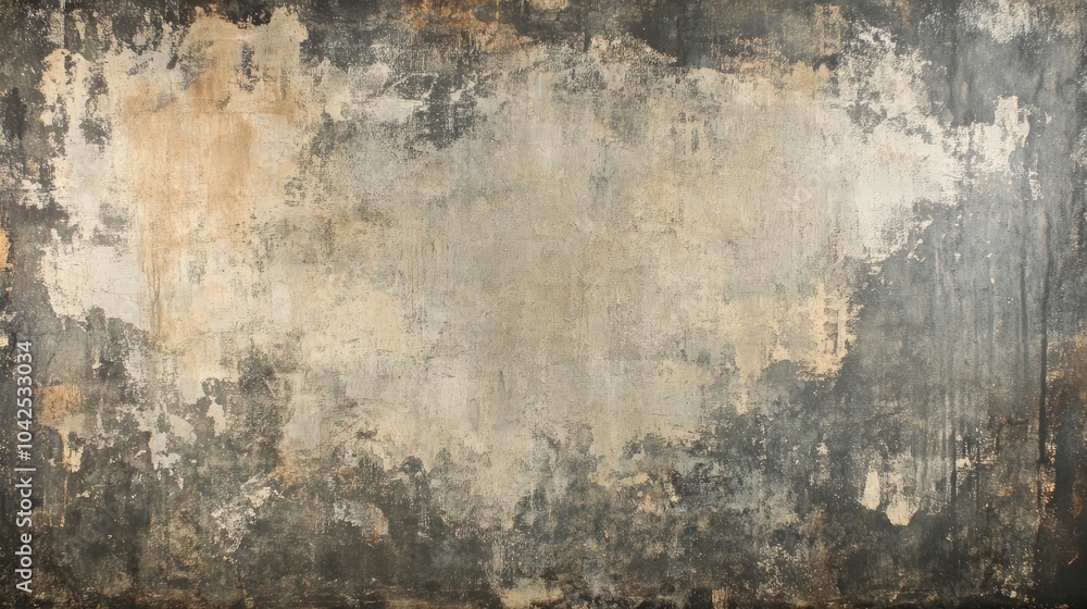 Fototapeta premium Grunge textured painting of an aged wall suitable for a natural backdrop