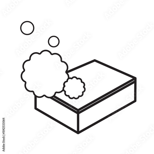 泡のついたスポンジのイラスト