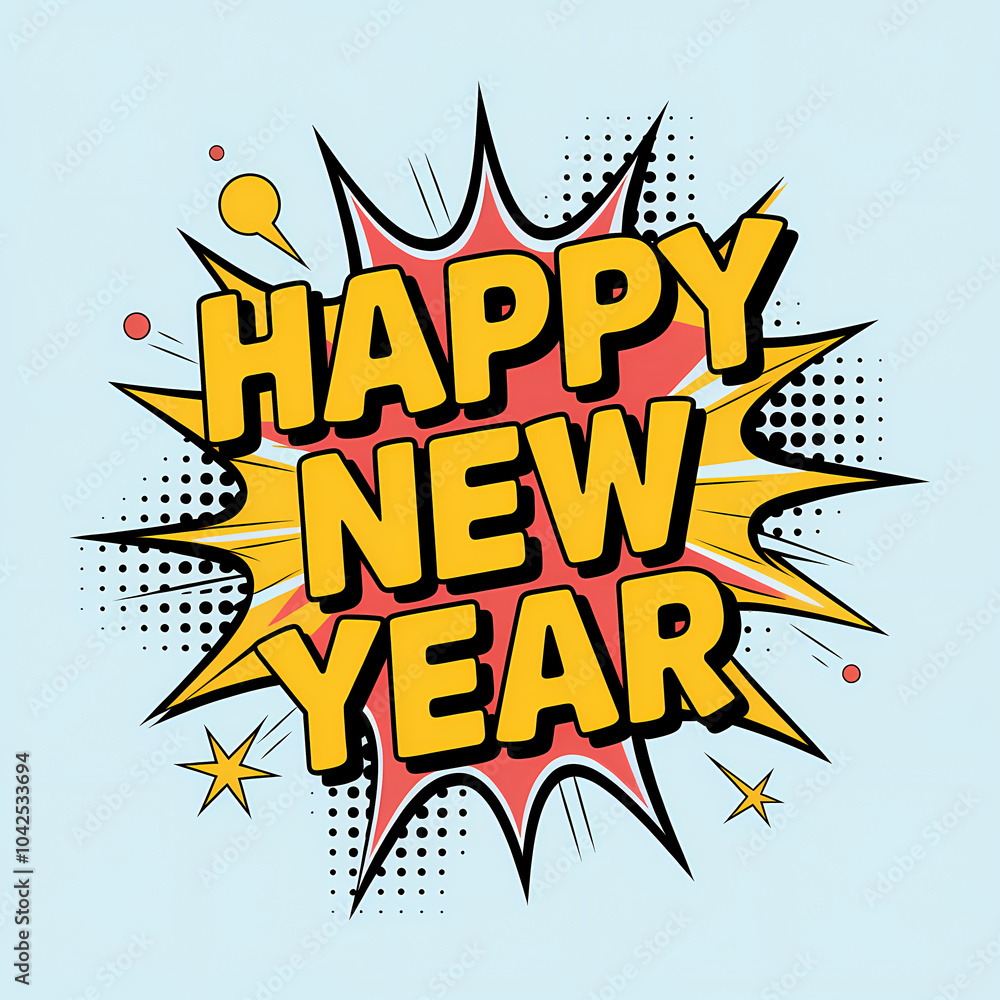 Obraz premium Happy New Year Illustration, isolated on white background 