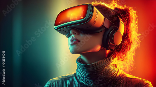 A woman wearing a virtual r...