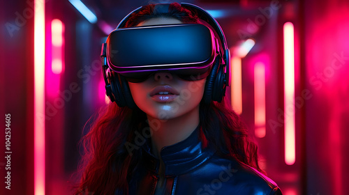 A person wearing VR headset...