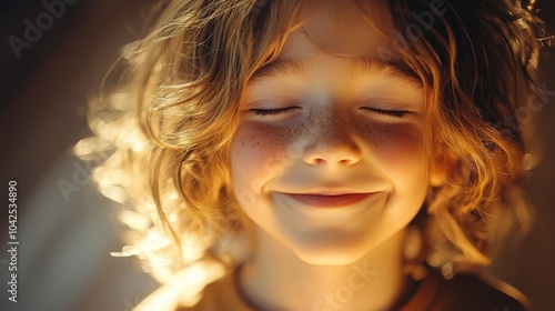 Wallpaper Mural Close-up portrait of a smiling young girl with freckles and golden hair Torontodigital.ca