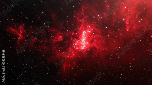 Red galaxy in deep space featuring a 3D cartoon rendering High quality image