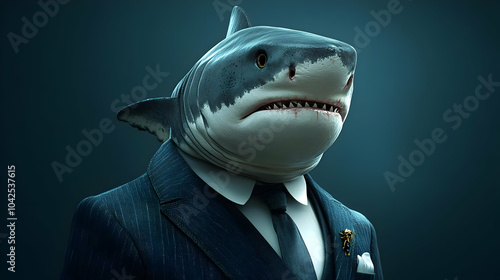 A shark in a suit, blending...