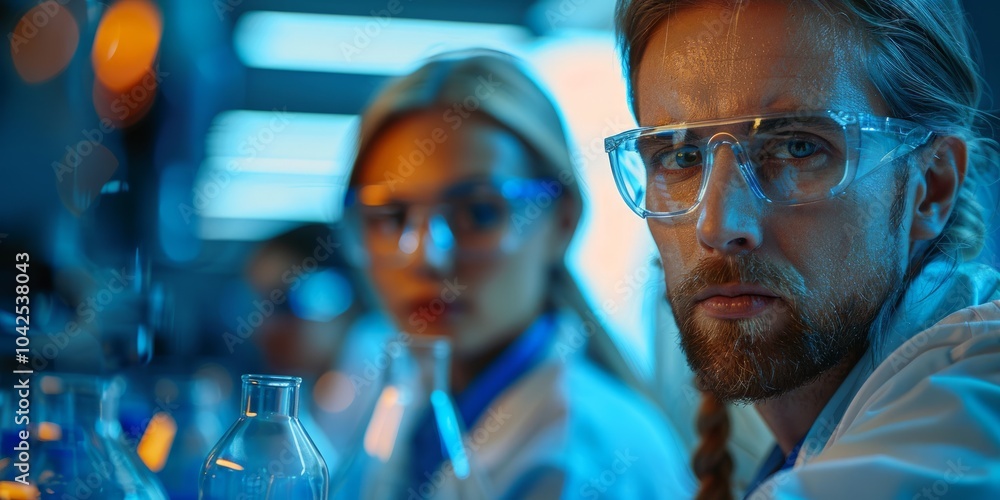 Fototapeta premium Focused Scientist in a Laboratory