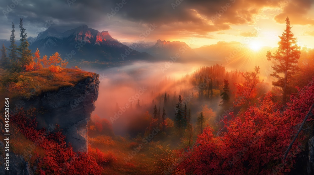 Fototapeta premium Autumn scene in countryside