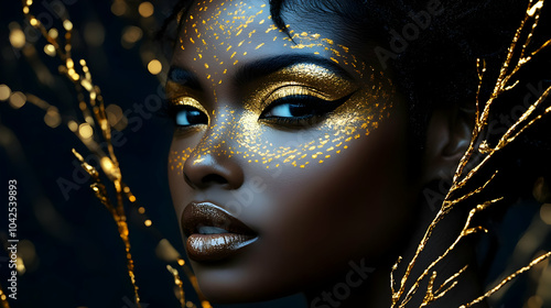 A portrait of a woman with ...
