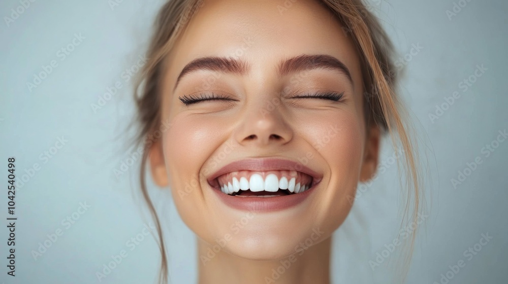 Close-up Portrait of a Smiling Woman with Blonde Hair Close-up Portrait of a Smiling Woman with Blonde Hair