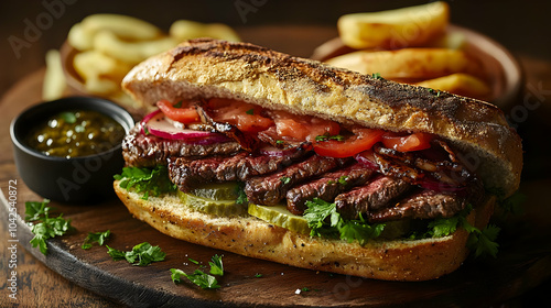 A delicious steak sandwich ...
